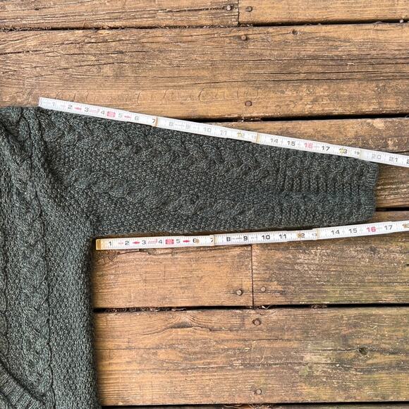 Vintage Merino Wool Zipper Cardigan Hooded Sweater Aran Crafts Medium Women - Picture 6 of 7